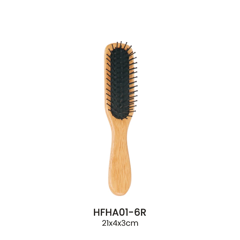 Brosse &agrave; palette en bois de caoutchouc personnalis&eacute;e avec broches en nylon
