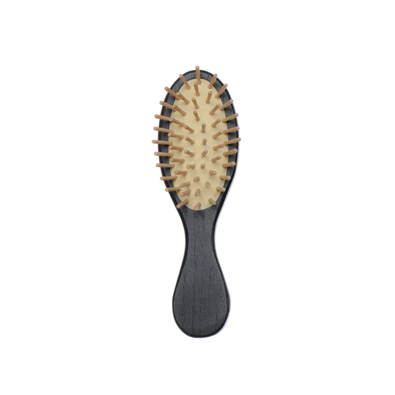 Mini brosse &agrave; cheveux en fr&ecirc;ne avec &eacute;pingles de massage en bois