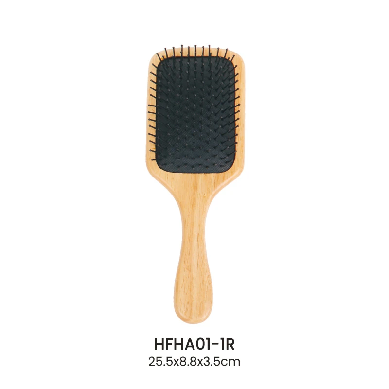 Brosse &agrave; palette en bois de caoutchouc personnalis&eacute;e avec broches en nylon