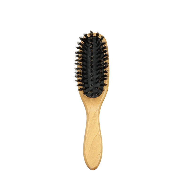 Brosse &agrave; cheveux d&eacute;m&ecirc;lante en poils de sanglier en bois d'&eacute;rable personnalis&eacute;e