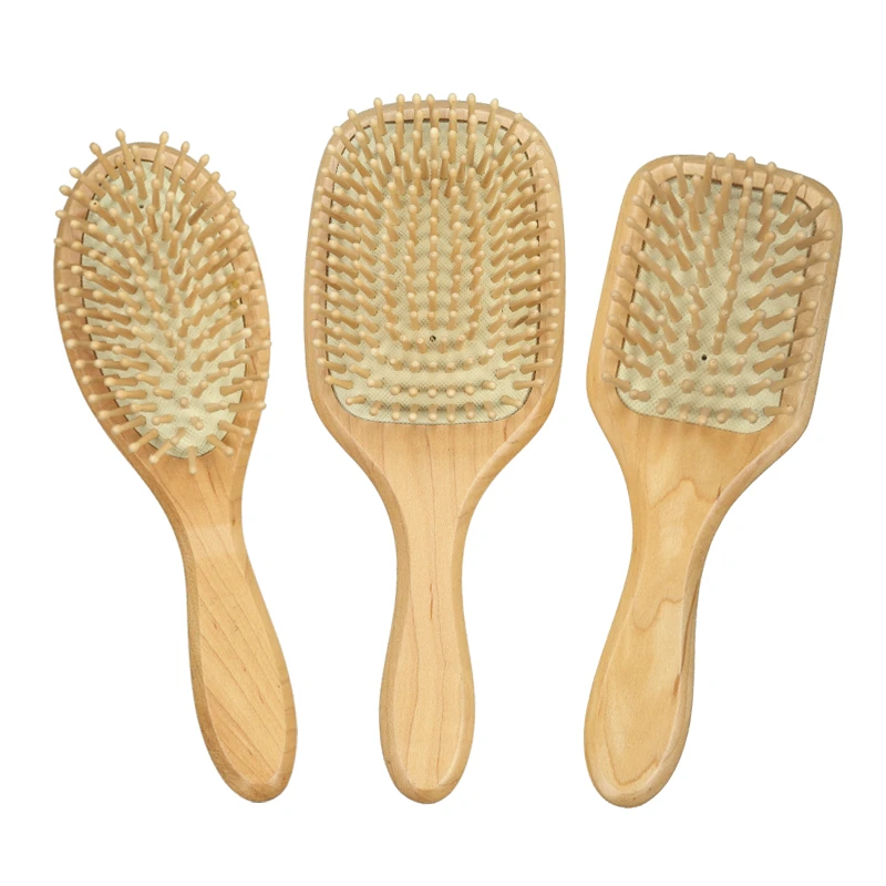 Ensemble personnalis&eacute; de brosses &agrave; cheveux en bois d'&eacute;rable multi-tailles