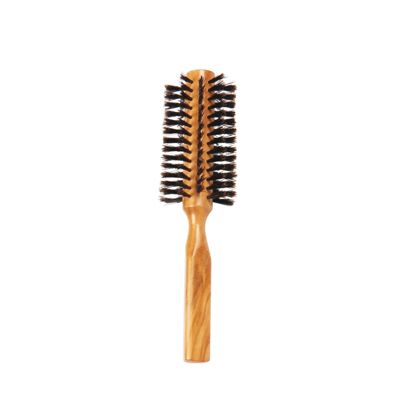 Brosse coiffante en poils de sanglier en bois d'olivier naturel