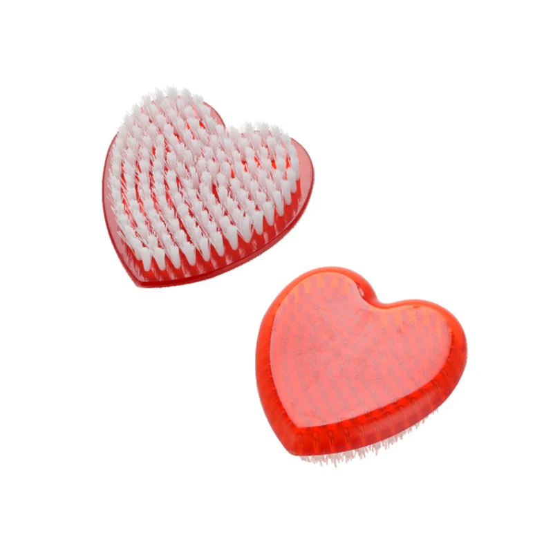 Brosse de nettoyage d'ongles en poils de nylon en forme de c&oelig;ur mignonne