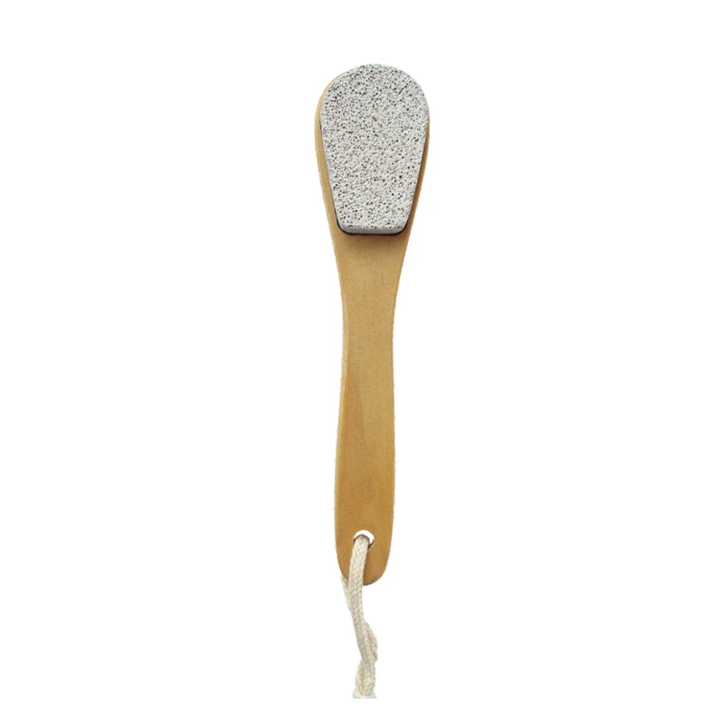 Lime de pied en bois avec pierre ponce &agrave; gr&egrave;s grossier